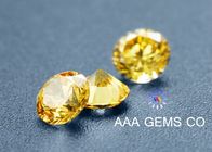 Custom Round Shape Synthetic Moissanite Yellow For Necklace 6.5mm