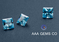 5mm Princess Square Shape Synthetic Moissanite Blue Engagement Rings Moissanite