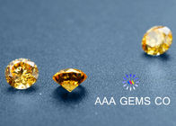 0.25 Carat 4 MM Yellow Moissanite Diamond For Rings , Earrings