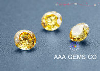 Round Shape Yellow 4 MM Moissanite Diamonds For Ring , Nacklace